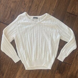 Brandy Melville Cream V-Neck Sweater
